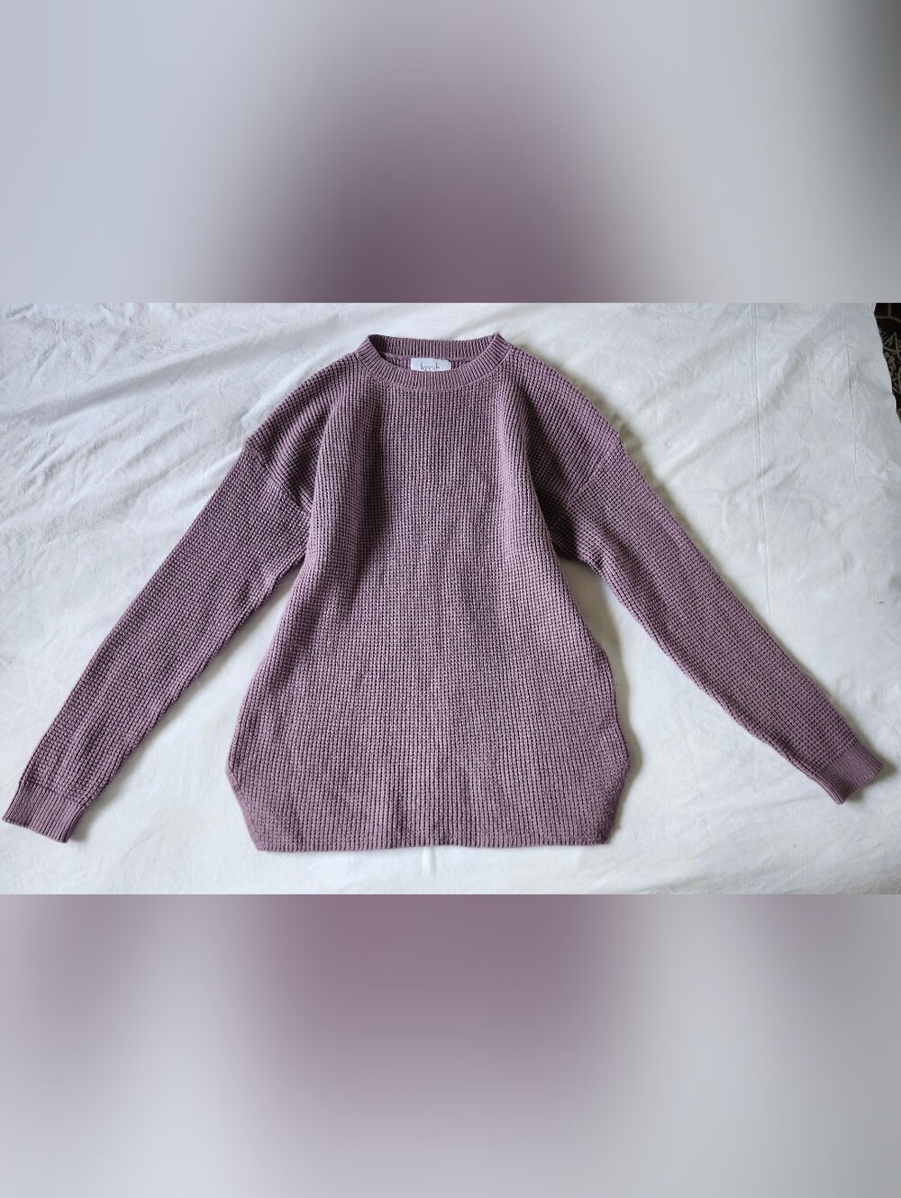 Kersh Merino Wool Blend Waffle Knit Crewneck Sweater
